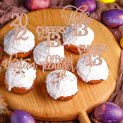 Miniatura 46 de Rsstarxi Paquete de 30 adornos para cupcakes de 15 cumpleaños con purpurina Mis Membrillo 15 desde 2010 Feliz 15º Cupcake Toppers Quince Cheers to