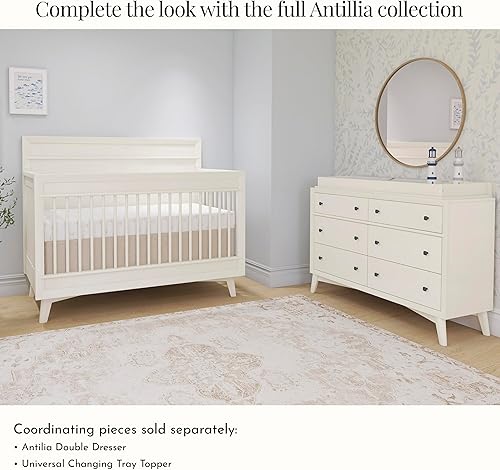 Miniatura 7 de Evolur Loft Antilia - Cuna convertible 4 en 1 de tamaño completo en vainilla, GreenGuard Gold y JPMA, se convierte en cama de día y tamaño completo,