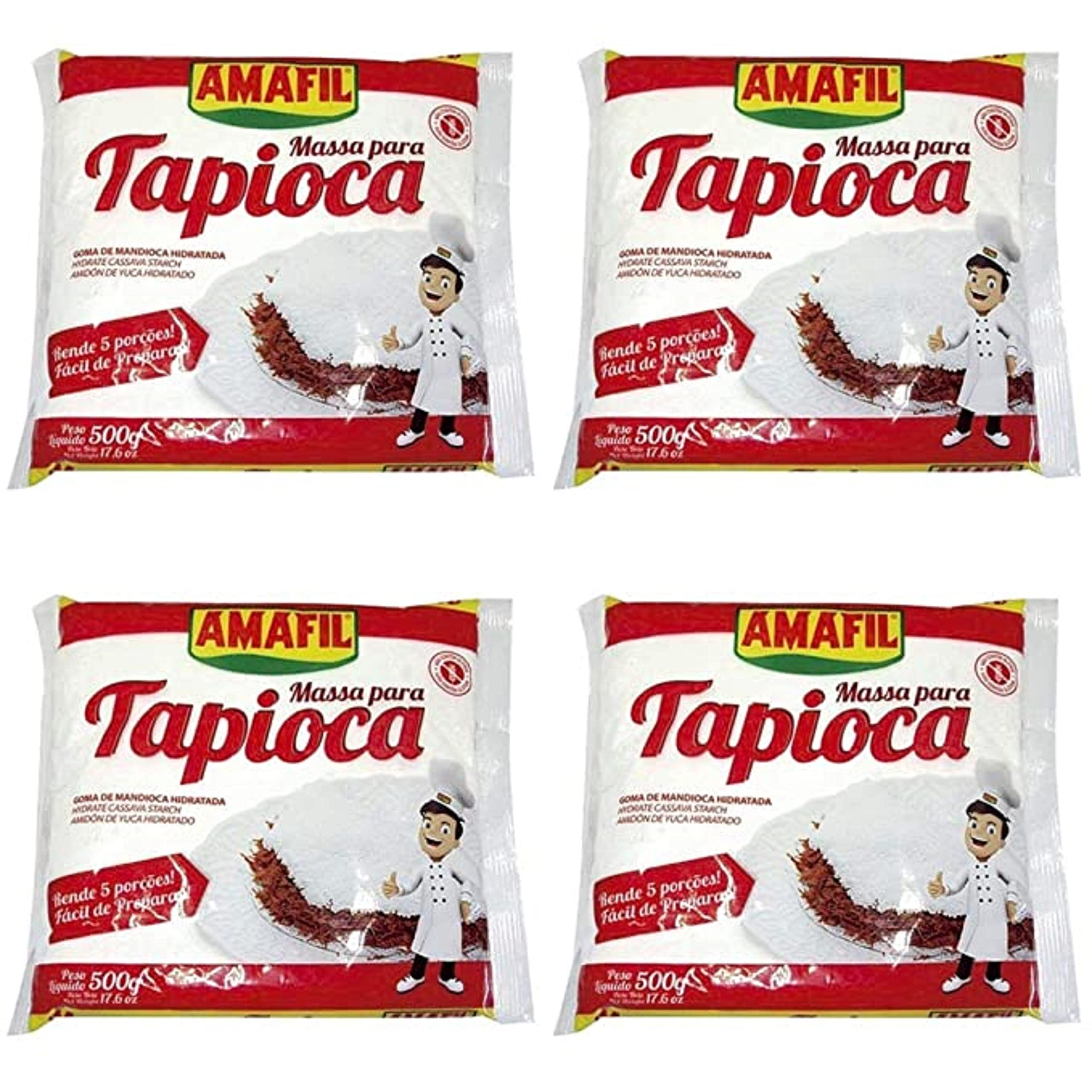 Amafil Tapioca Flour 500g (17.6oz) Massa Para Tapioca ( 4 Pack) - PACK OF 4