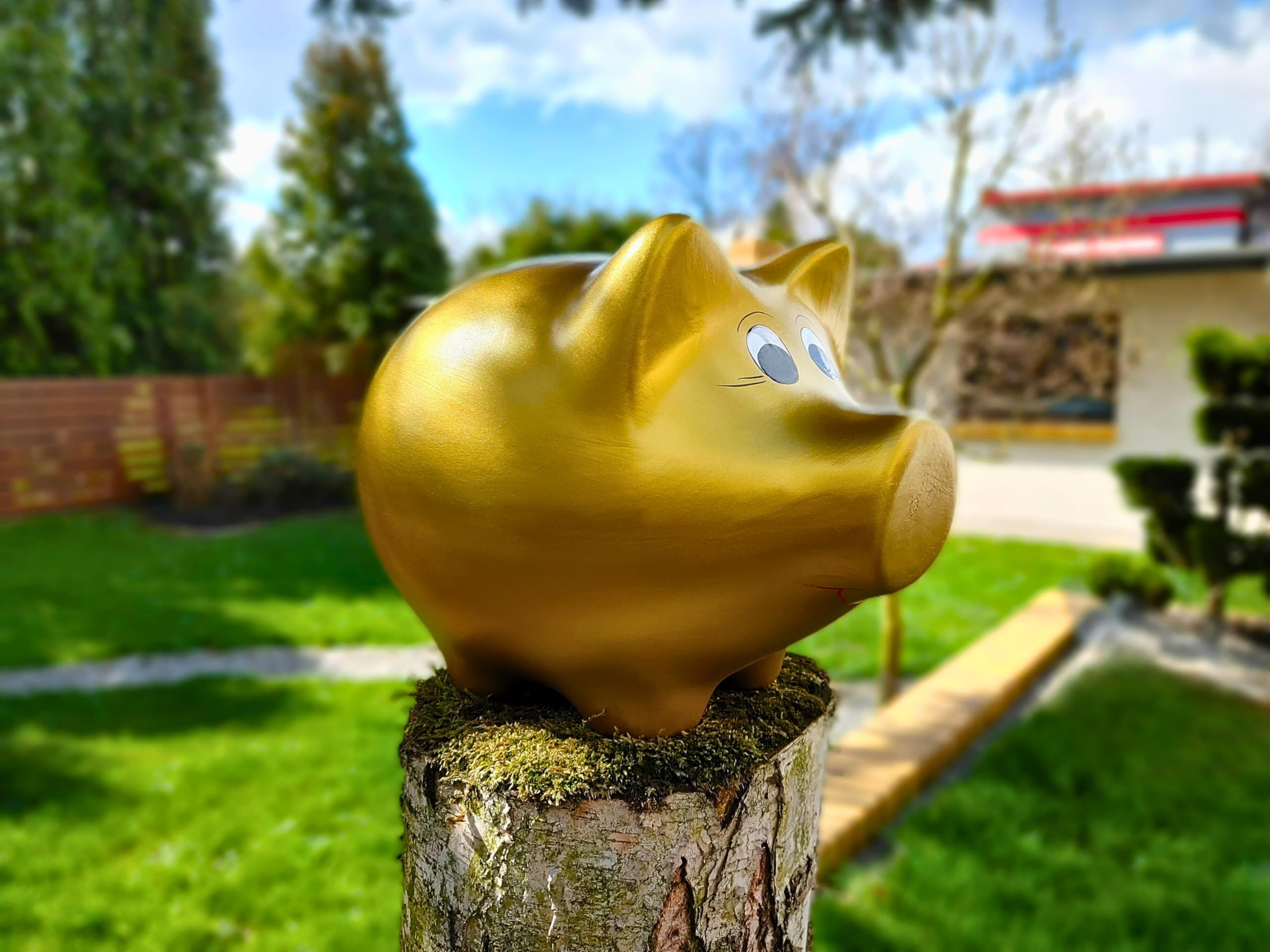 Sparschwein Keramik XXL – große traditionelle Spardose ohne Öffnung zum Zerschlagen, handbemalte Schweinchen Spardose für Kinder, Jungen, Mädchen & Erwachsene, dekorative Geldgeschenk Sparschwein