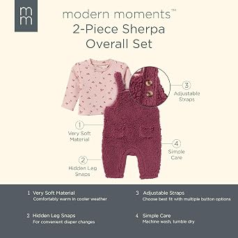 Modern Moments by Gerber Baby 2 Piece Microplush Overall Set