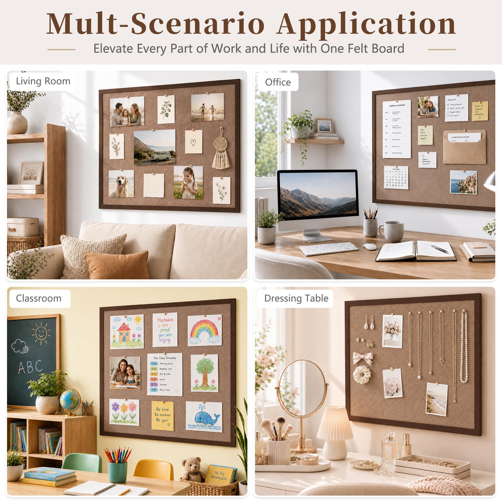 Amazon | 掲示板、16 x 12インチ 小型コルクボード代替品、粘着
