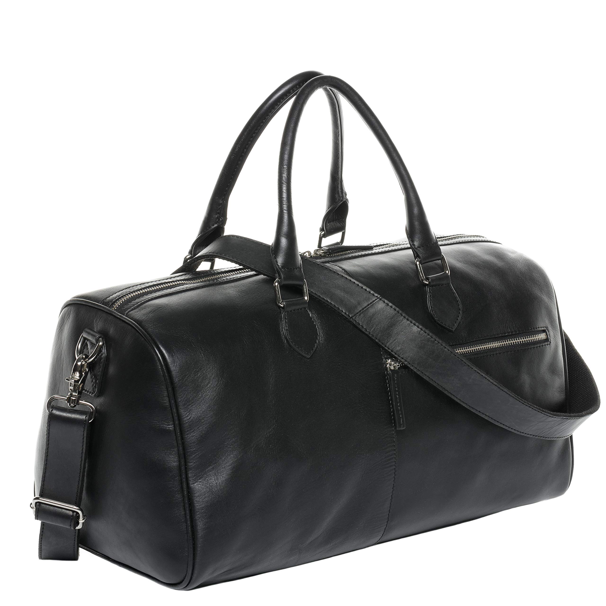 SID & VAIN Bolso de viaje grande cuero I Bolso de deporte fin de semana con funda extraíble para el portátil I Maletín viaje Weekender, Equipaje de mano cabina SEATTLE hecho a mano
