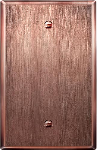 Vista 8 de LIDER Placa de pared de metal en blanco, cubierta de salida de acero inoxidable, resistente a la corrosión, tamaño mediano de 1 banda, 4.88 x 3.11