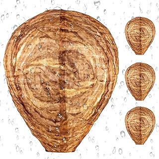 4Pack Waterproof Wasp Nest Accessories,Outdoor Hanging Nests for Patio, Garden, Porch, Deck, Yard