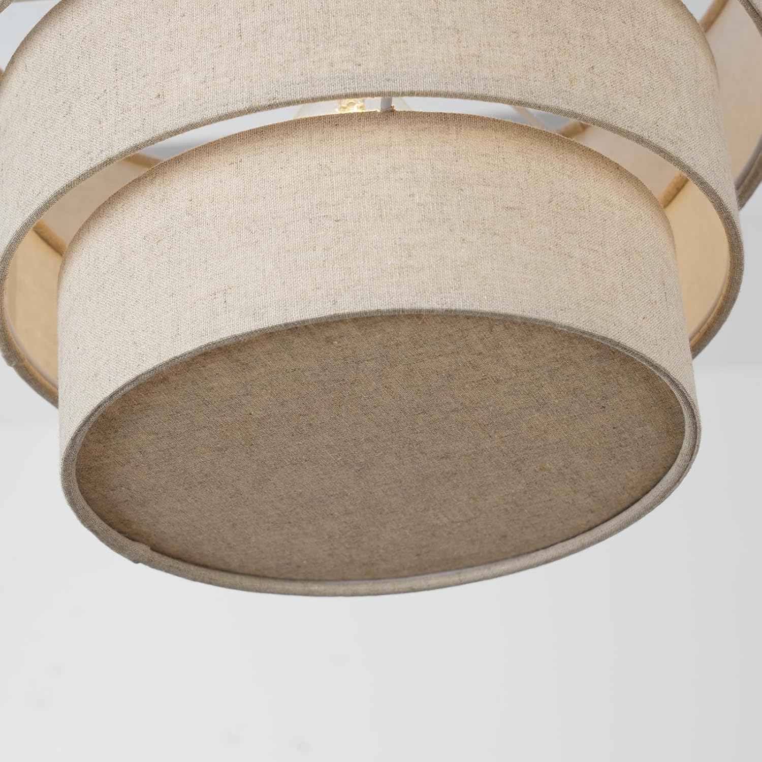13.4'' 3-Tier Linen Drum Large E26 lamp Shade Chandelier, Modern Ceiling Pendant Lights Fixture, Hanging Lamp Shade for Pendant Lights/Hanging Lamp/arched floor lamp Floor lamp/arc Table lamp