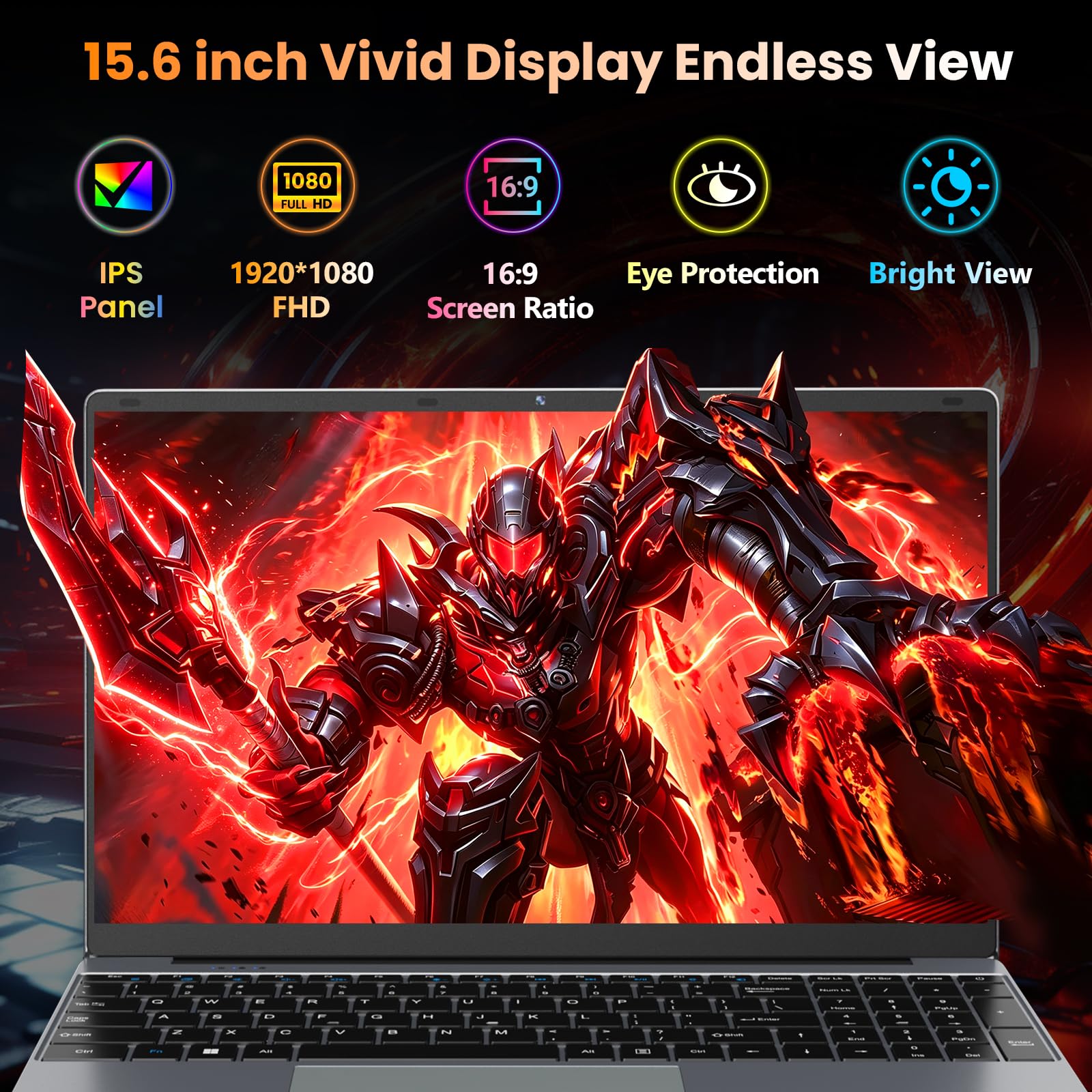 15.6" FHD IPS Student Laptop, AI Assistant Included, Office 365 | 12GB RAM 256GB SSD, J4105 Quad-Core Processor, 180° Lay-Flat, WiFi 5, Bluetooth, USB 3.2, 53.2Wh Battery, Thin & Lightweight image 5