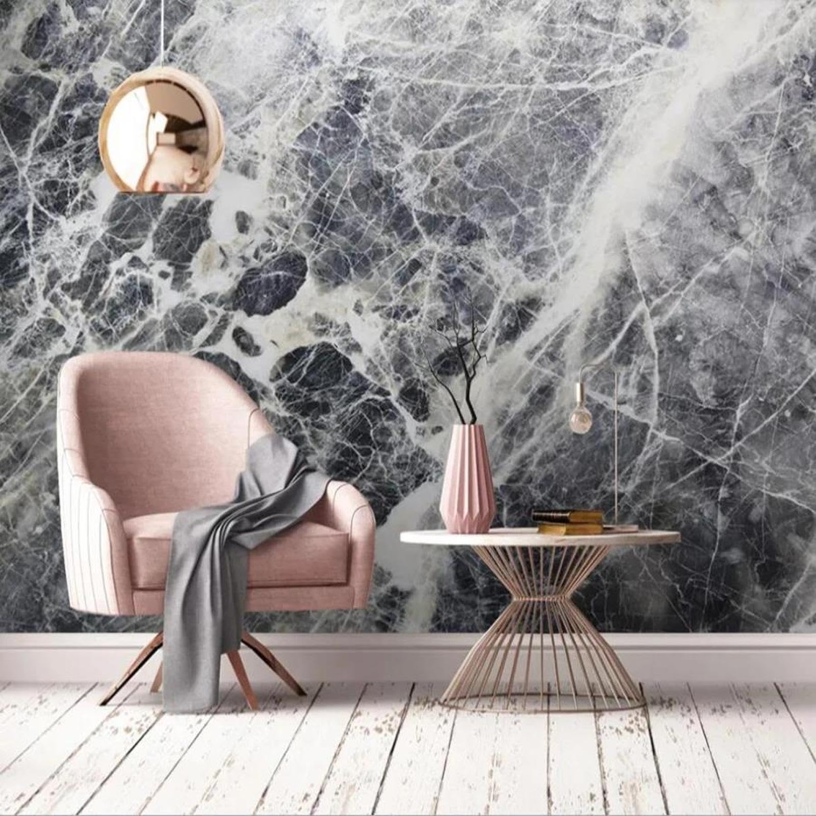 Papier peint mural 3d marbre gris salon chambre tissu non tissé