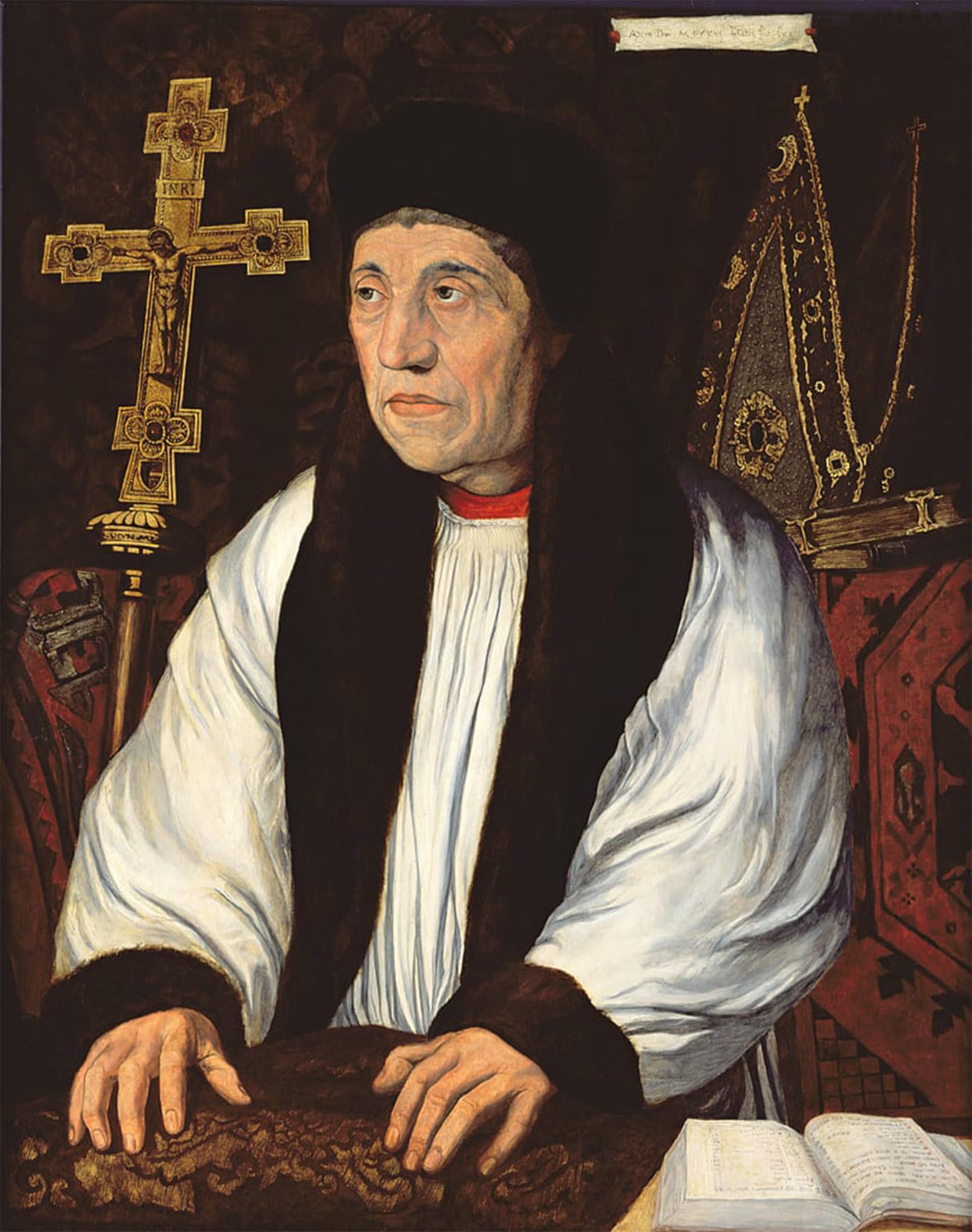 SERENDIPITP Abstract Painting Mural Print Picture Wall Decor Painting William Warham Archbishop by Hans Holbein Der Jüngere Vintage Wall Artwork for Home Decor 60x90cm