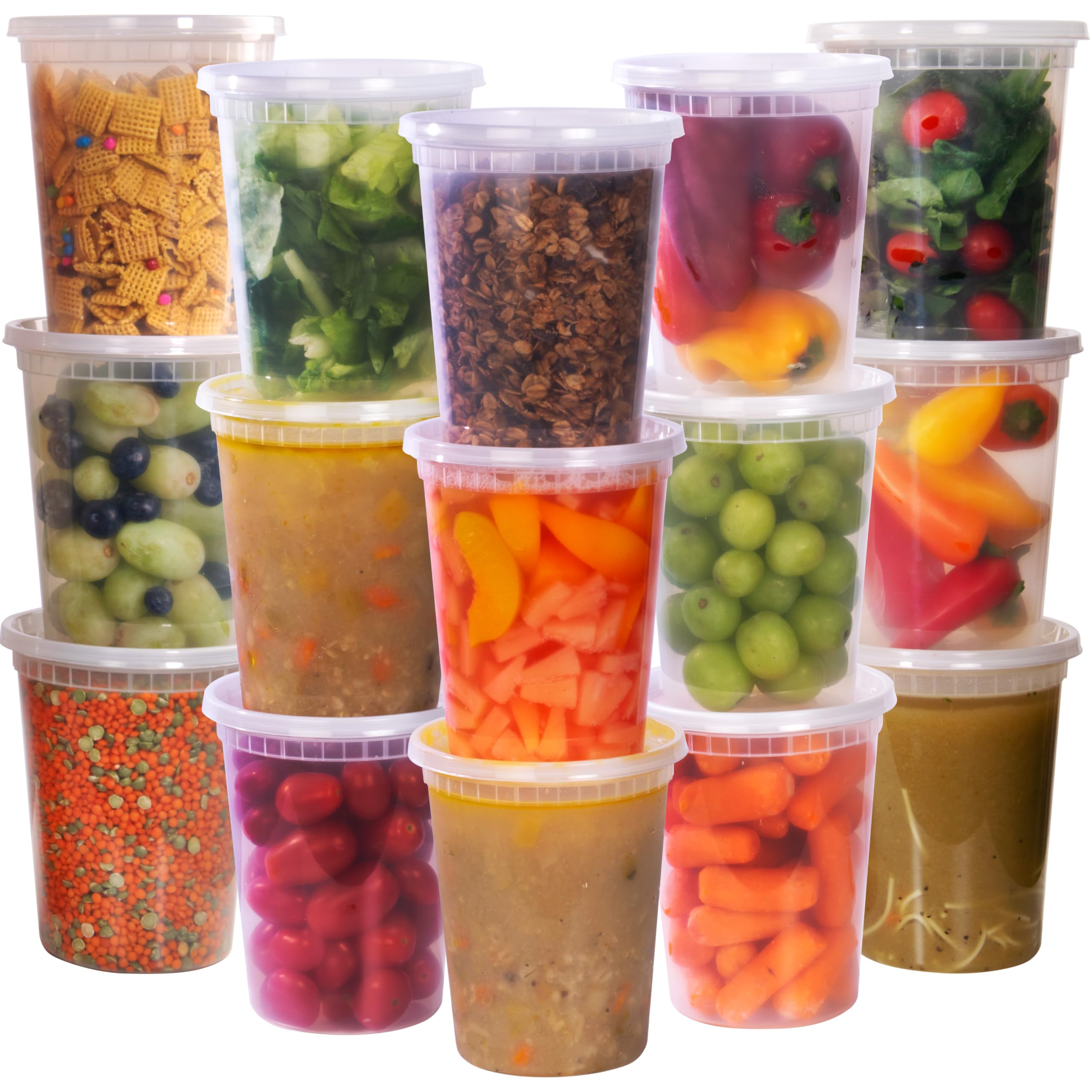 Galashield Deli Containers with Lids 32 oz. [24 Sets]