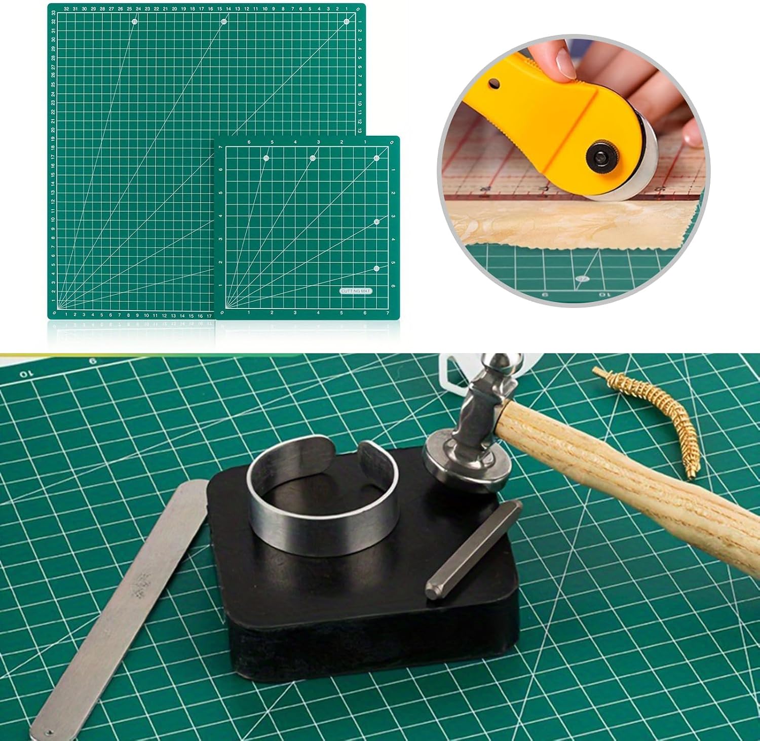 Multipurpose Cutting Mat Double Sided Craft Cutting Mat Gridded Rotating Cutting Board Mat for Sewing, Quilting Project
