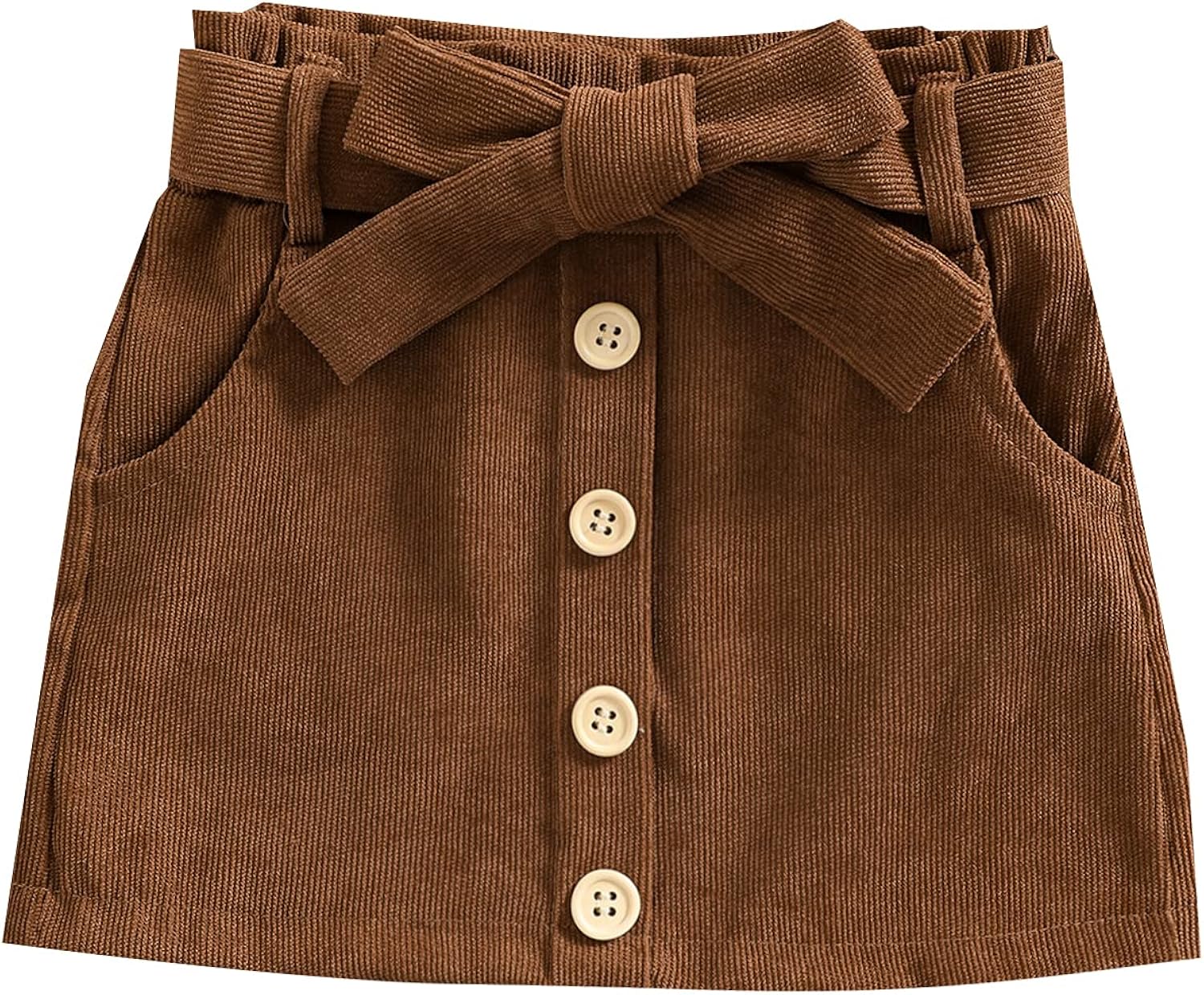 Xiaodriceee Toddler Baby Girls Short Skirts Corduroy Solid Elastic Waist Button A Line Skirt Single Breasted with Pockets: Clothing, Shoes & Jewelry