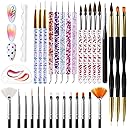 Artdone Nail Dotting Tools 32PCS Double-ended Nail Art Brushes Kit Nail Art Gel Polish Liner Brushes Design Pen For Nail Drawing And Nail Paint Brushes Small Detail Brushes
