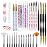 Artdone Nail Dotting Tools 32PCS Double-ended Nail Art Brushes Kit Nail Art Gel Polish Liner Brushes Design Pen For Nail Drawing And Nail Paint Brushes Small Detail Brushes