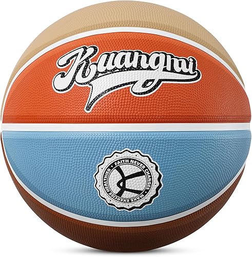 Kuangmi Balón de baloncesto americano vintage, tamaño reglamentario oficial 7 (29.5 pulgadas), estilo retro e informal, hecho para juegos de