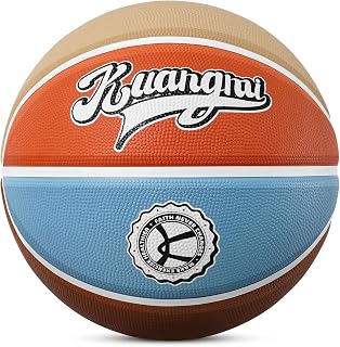 Kuangmi Vintage American Sport Basketball, Official Regulation Size 7 (29.5"), Retro & Casual Style, Made for Indoor Outdoor Basketball Games