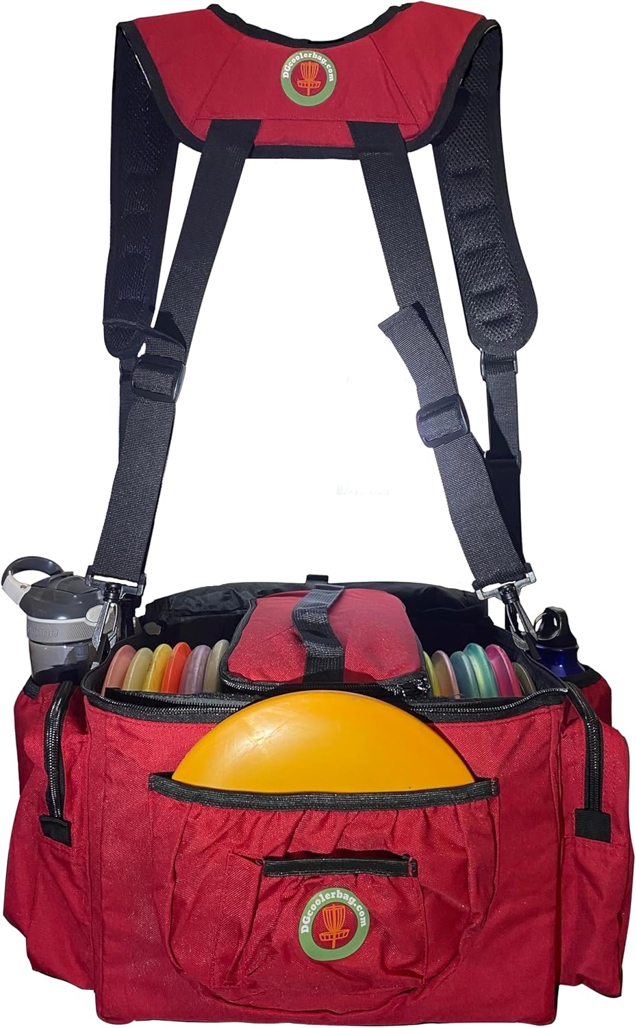 Disc Golf Bag with Removeable Cooler,13 Disc Capacity with Insulated Cooler for a 6-Pack,22 disc max,Adjustable Backpack Strap Included