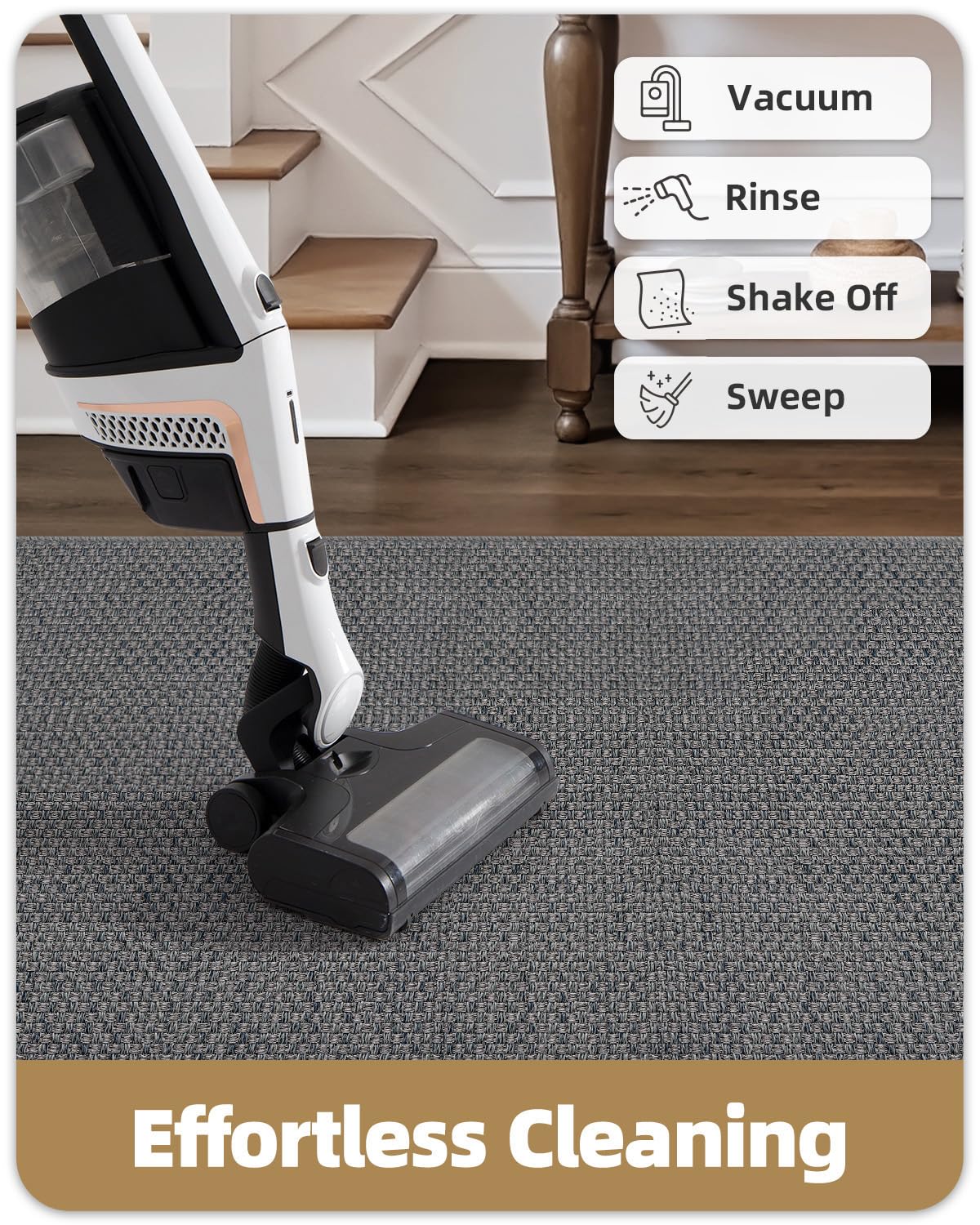 COLOR&GEOMETRY Tappeti da Cucina Antiscivolo Lavabile 71x365cm, 4mm Sottile Tessuto Runner Tappeto, Assorbente Facile da Pulire Tappeti da Pavimento per Davanti al Lavandino, Corridoio, Grigio