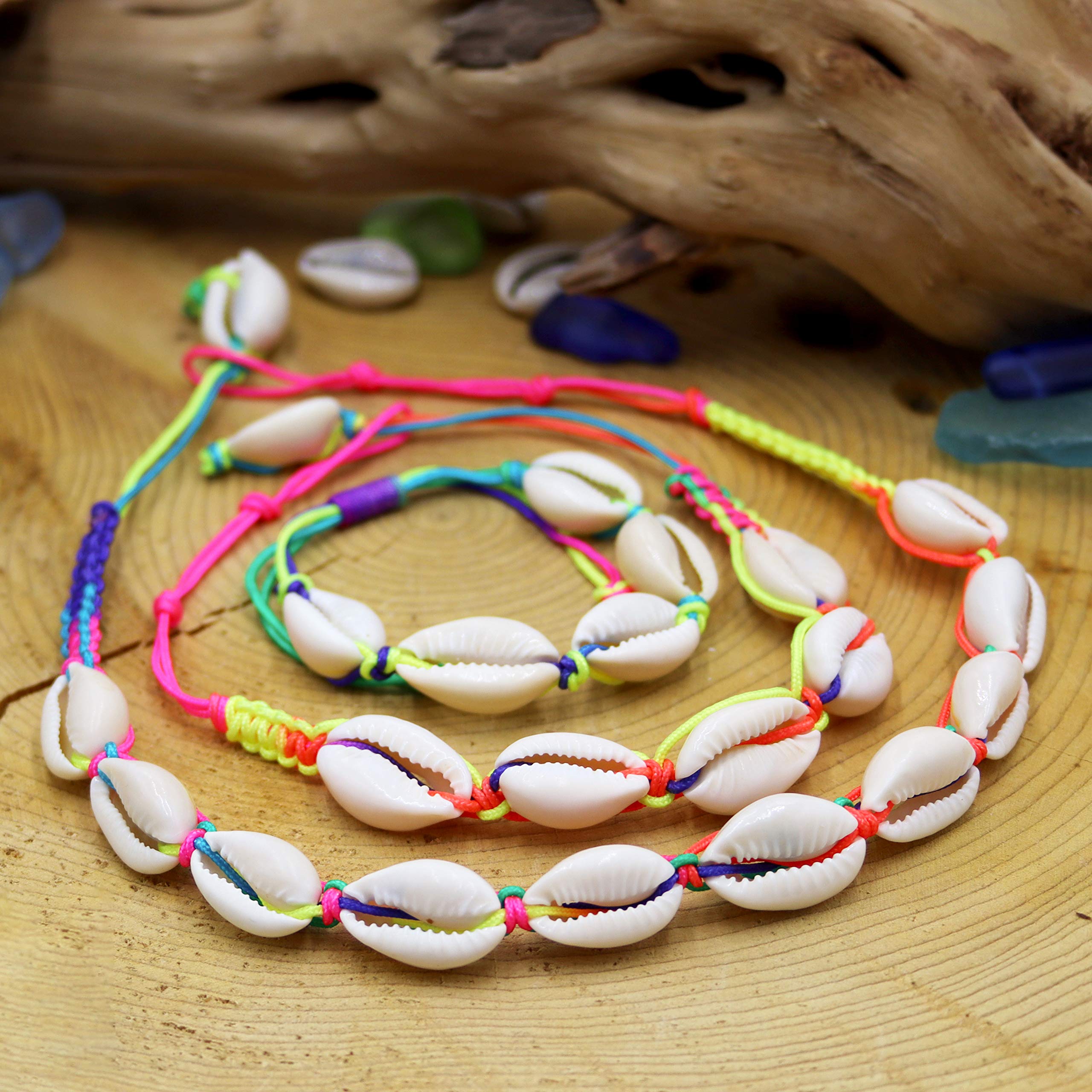 Cowrie Shell Necklace with Matching Seashell Anklet and Bracelet, VSCO