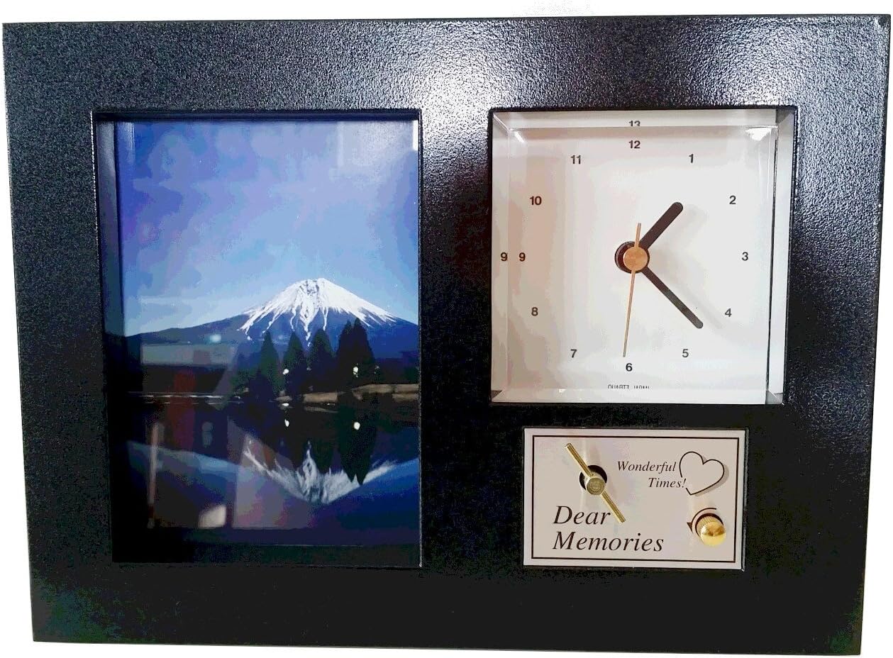 Ikeda Photo Frame, Rough Black, Approx. 8.5 x 2.4 x 6.3 inches (21.5 x 6 x 16 cm)