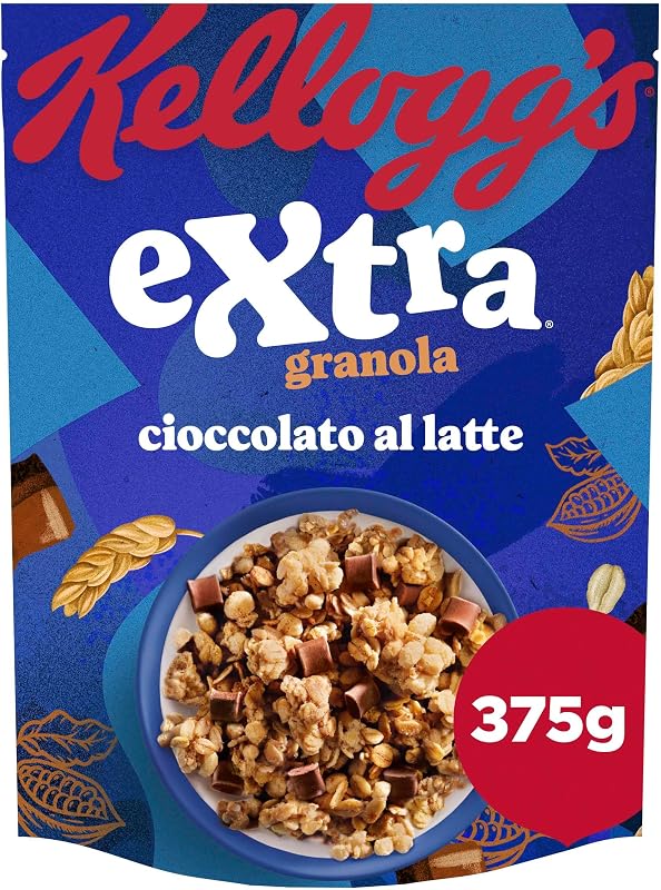 Kellogg's Cereali Extra | Gusto Cioccolato al Latte | Granola con Avena Croccante | Confezione Singola da 375 g (1 x 375g)