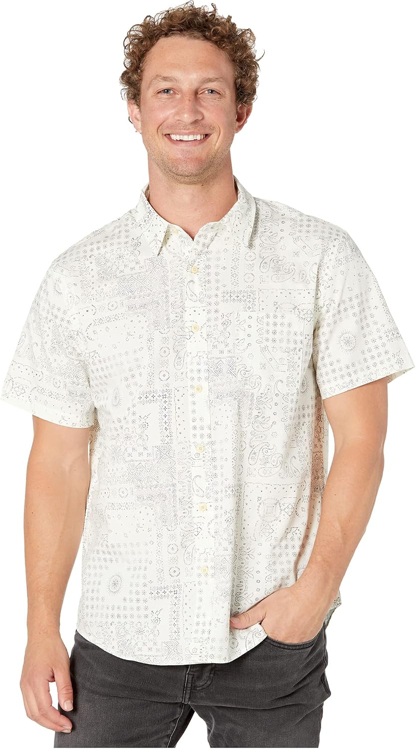 Lucky Brand Mens Short Sleeve Button Up One Pocket San Gabriel Shirt