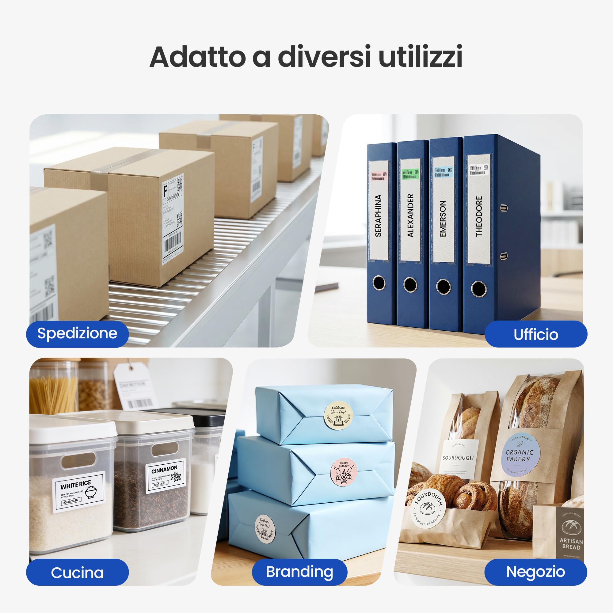Stampante termica Bluetooth 4x6 per spedizioni, compatibile DHL/Amazon/Shopify/Etsy/UPS, iOS/Android/Windows/Mac - Nero