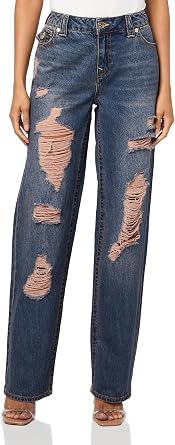 True Religion Womens Relaxed Straight MR Flap