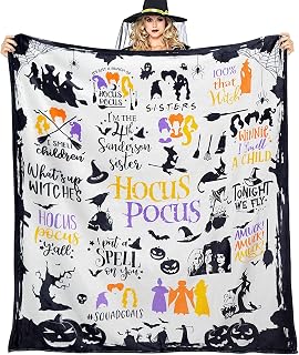 Halloween Hocus Pocus Blanket, Halloween Throw Blankets, Hocus Pocus Blankets and Throws Gifts for Women
