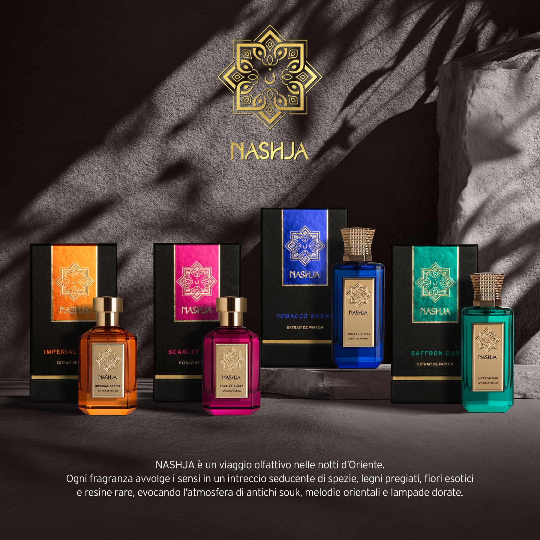 NASHJA Tobacco Smoke Extrait de Parfum 100 ml - Profumo Maschile Intenso e Seducente, Fragranza Legnosa e Orientale con Note di Tabacco, Vaniglia e Legni Nobili