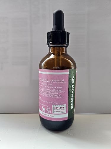 Miniatura 3 de Leven Rose Aceite orgánico de romero para el crecimiento del cabello con ricino, romero, menta, jojoba, argán, semillas de calabaza, extracto de