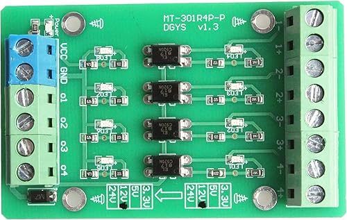 Miniatura 2 de NOYITO Optoacoplador de 4 canales Módulo aislador fotoeléctrico Módulo convertidor de voltaje de nivel Módulo convertidor de señal PLC PNP NPN a PNP