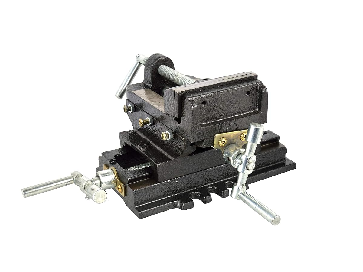 BSD Imadło wiertnicze żeliwne – Imadło do wiertarki kolumnowej – 2 osie imadło krzyżowe 100 mm (4″) – 10,5kg