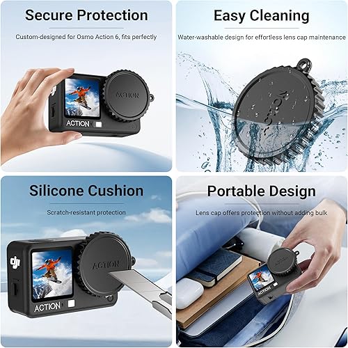 Miniatura 8 de CYNOVA Osmo Action 6 - Protector de pantalla para DJI Osmo Action 6, protector de pantalla de vidrio templado ultra transparente con 1 funda de