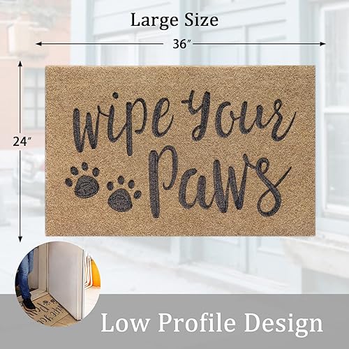 Miniatura 3 de AAZZKANG Tapete para puerta de perro para entrada del hogar, exterior, interior, tapete grande de 36 x 24 pulgadas, fácil de limpiar, con parte