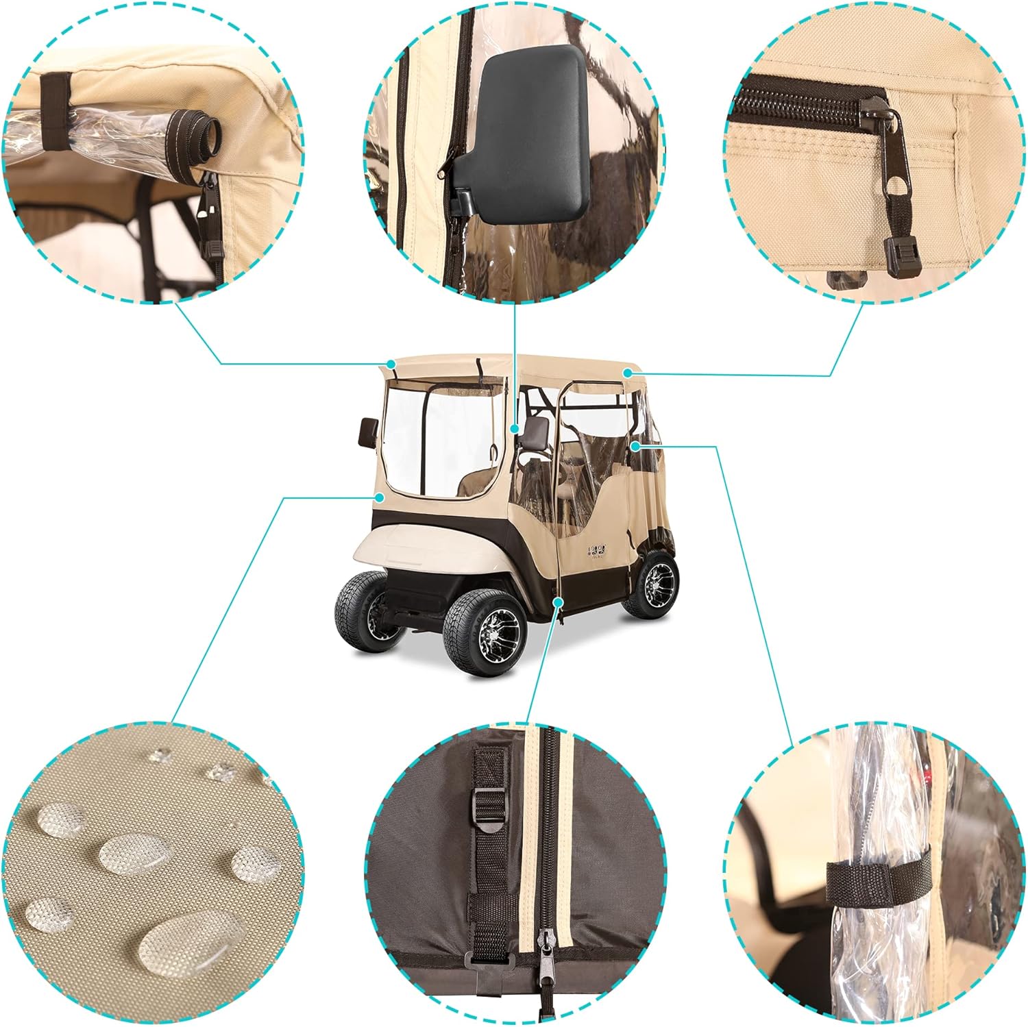 Buy 10L0L Golf Cart Enclosure 2 Passenger for EZGO TXT,Waterproof