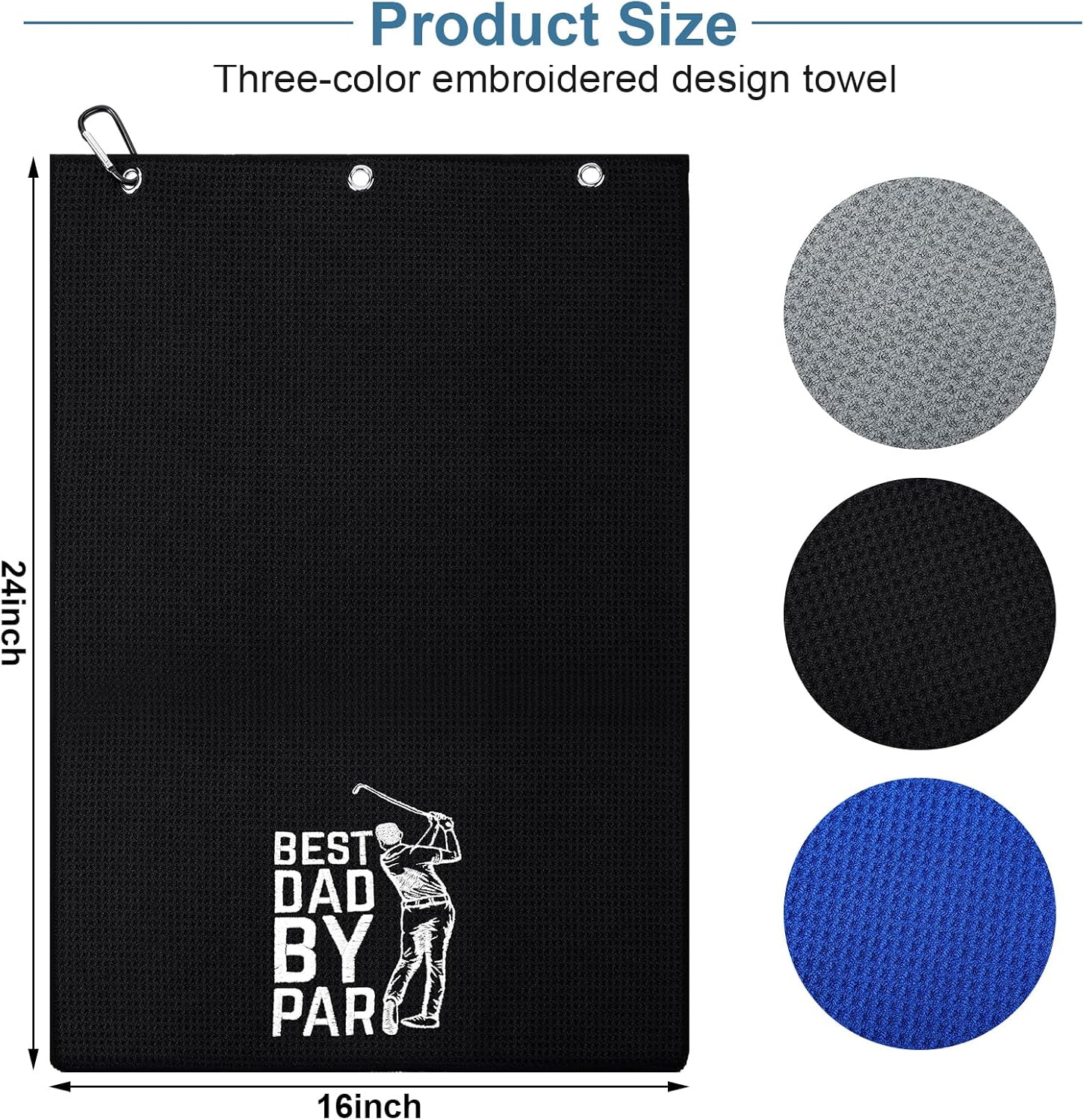 Moukeren 3 Pcs Funny Men Golf Towels Microfiber Christmas Embroidered Ball Towel with Clip for Men Golf Bags Xmas Birthday Gifts for Golfball Fan Present - Image 2