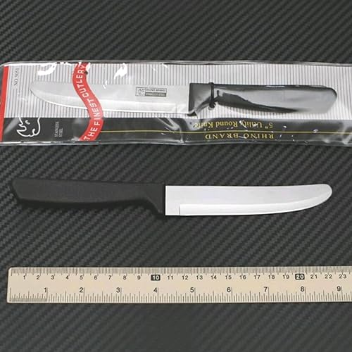 Miniatura 7 de Cuchillo de punta redondeada, cuchillos romos de seguridad, cubiertos para cortar frutas y verduras, hoja afilada lisa, herramientas de cocina de