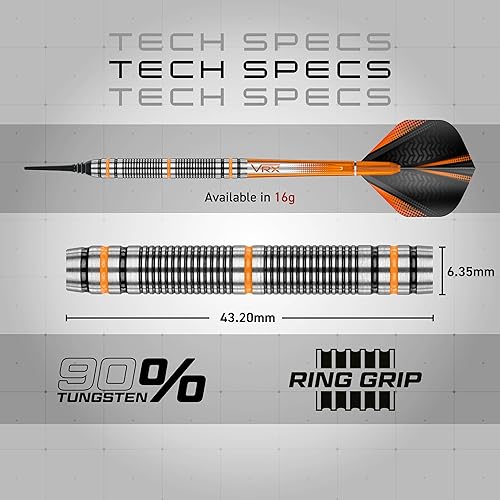 Vista 10 de RED DRAGON Amberjack Series Softip - Juego de dardos profesionales (0.63 oz) con vuelos y ejes