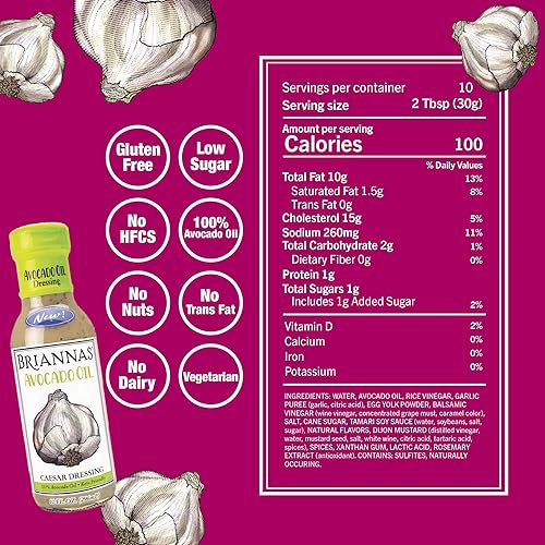 Miniatura 24 de BRIANNAS - Paquete variado de aderezos de aceite de aguacate de 10 onzas líquidas, rancho de jardín sin lácteos, vinagreta balsámica clásica