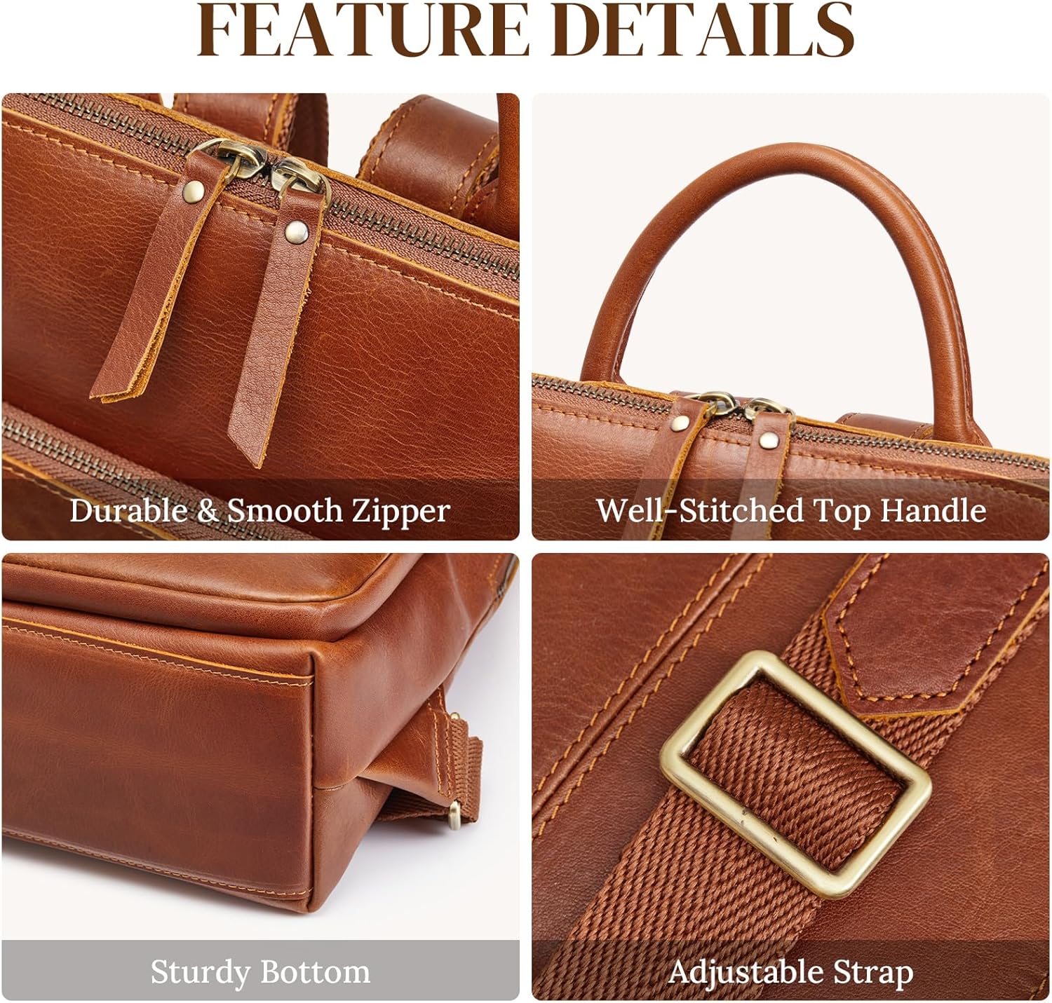 S-ZONE Small Leather Backpack for Women Fashion Designer Purse Anti-theft RFID Travel Bag - Image 5