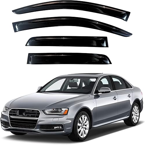 Miniatura 157 de KPY Moldura deflectora de viento con protección contra la lluvia compatible con Mazda 6 Sedan 2004-2013, 4 unidades, para ventana lateral