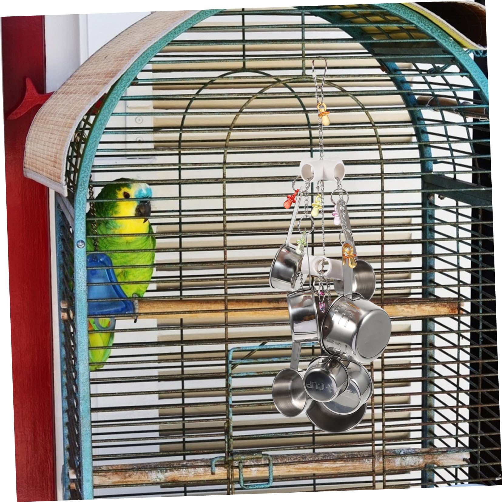 Papageien Kauspielzeug zum Kauen und Zähneknirschen, Hängespielzeug | Edelstahl, 1 Stück, für Papagei und Haustier Vogel, Käfigaufhängung, Beißspielzeug, Zubehör