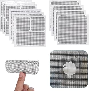 Cobee Self-Adhesive Window Screen Repair Patches Kit, 10 Sheets 3 Sizes Screen Door Replacement Repair Kit Fiberglass Mesh Wall Repair Patches Drywall Tools Wall Hole Quick Repair Patch(Black)