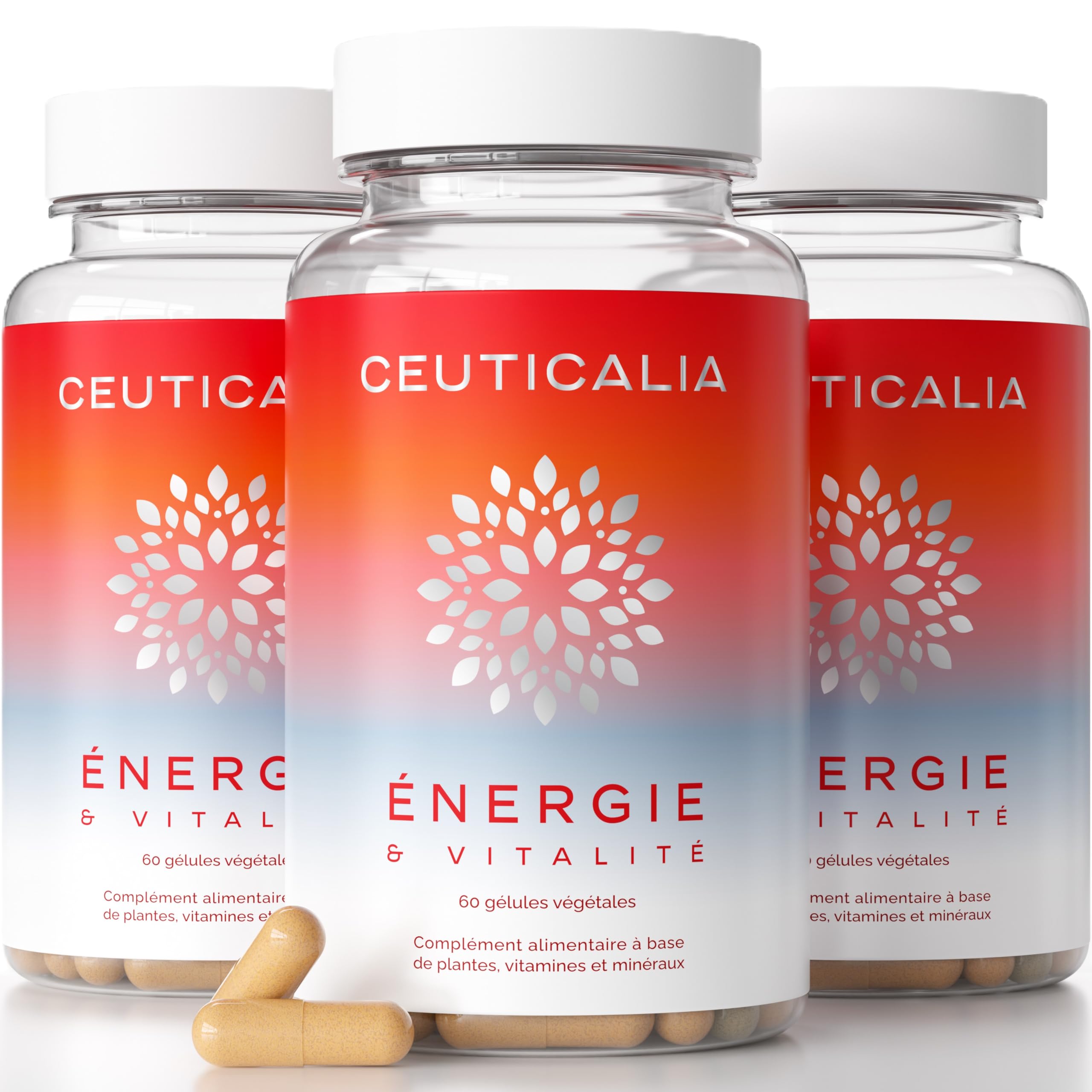 Complément Alimentaire Énergie et Vitalité - Boost Energie Anti Fatigue et Épuisement - Pour Adulte - Ginseng, Guarana, Maté, Acérola, Magnésium, Vitamines D et B - 180 Gélules - 90 Jours