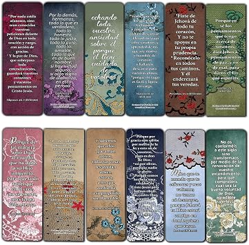 NewEights Spanish Vintage Favorite Scriptures Bookmarks for Women 12-Pack - Great Collections of Spanish Bible Verses Christian Stocking Stuffers Birthday Assorted Bulk Pack - Church Gifts