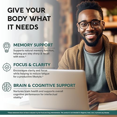 Miniatura 3 de Cápsulas de suplemento de melena de león, melena de león orgánica, fabricadas en Estados Unidos, extracto de cuerpos fructíferos, 1200 mg, 25% de