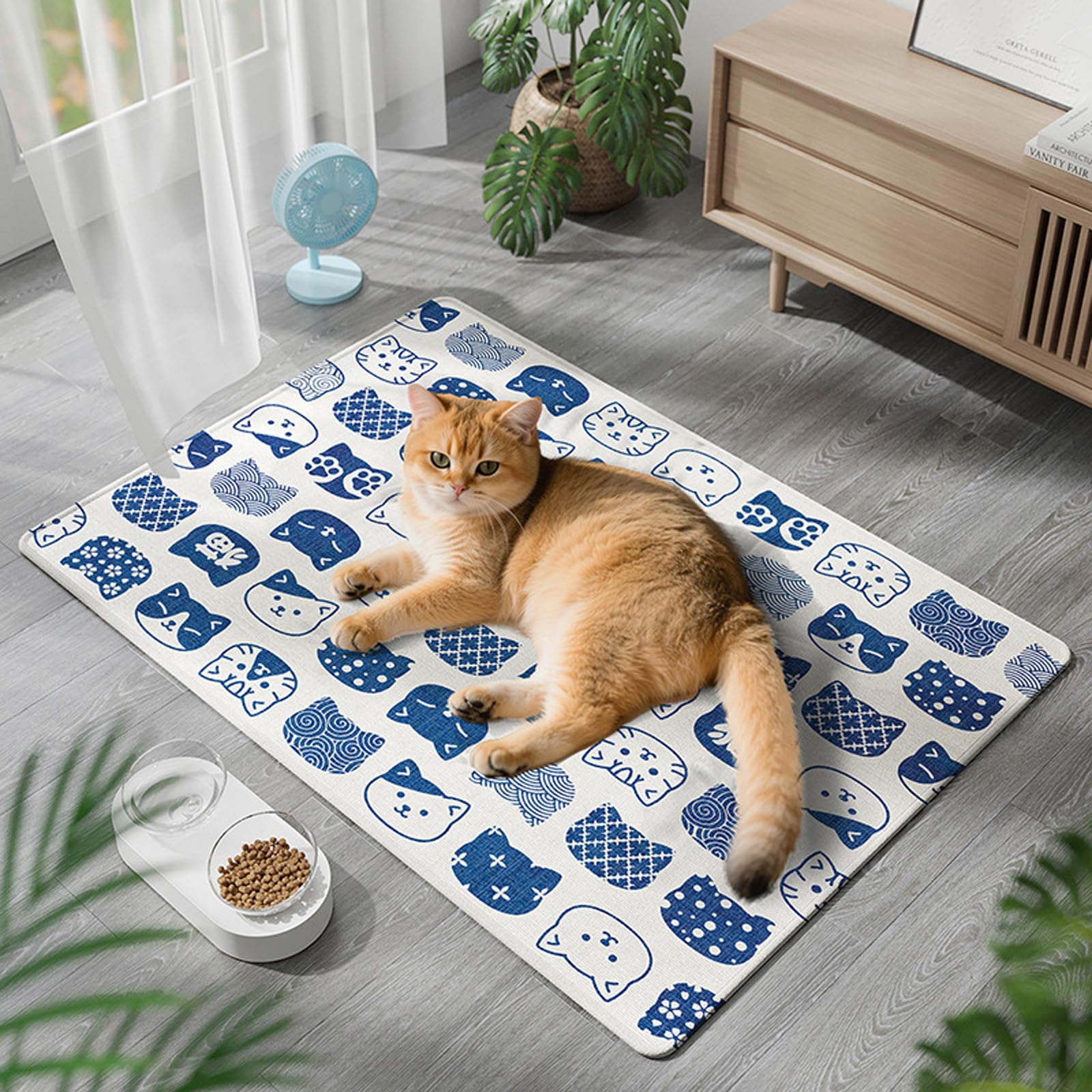 2026 New ChillPaws Cooling Mat, Summer Dog Cooling Mat, Washable & Reusable,Water Absorption Top, Materials Safe, Easy Carry, EZ Clean. Keep Cooling for Pets, Kids and Adults (WHITE,50*70CM)