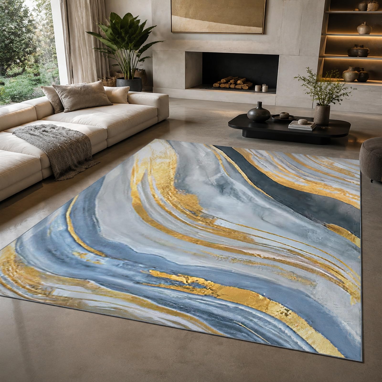 Grand tapis de salon moderne pour réchauffer une chambre adulte