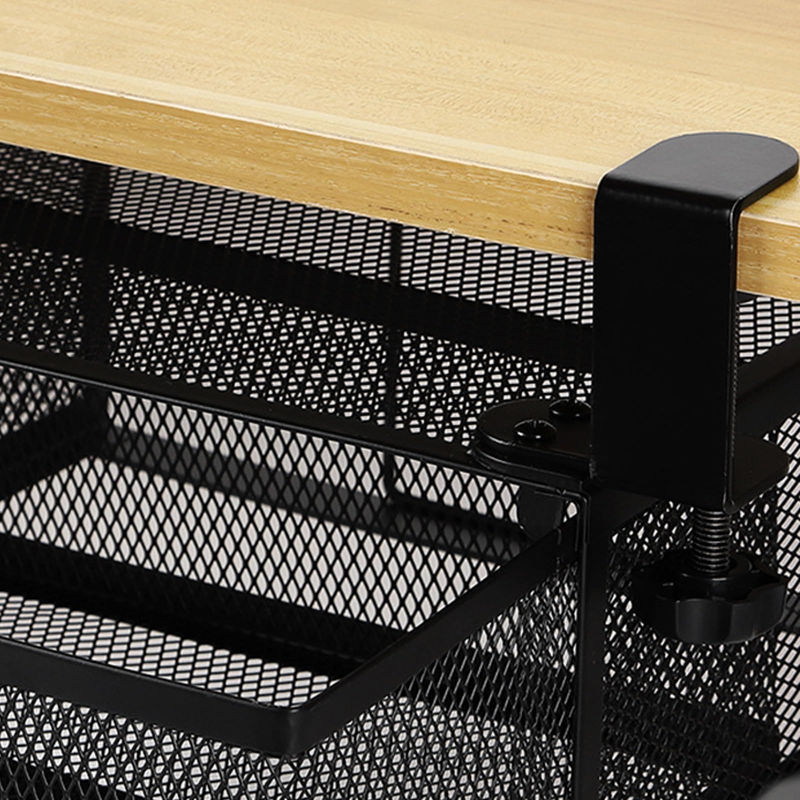 Msioytog Strength Under Desk Shelf, Slide-Out Carbon Steel Drawer for Desktop Storage Sliding Under Desk File Organiser
